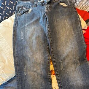 Tin Haul Relaxed Fit Distressed Blue Jeans